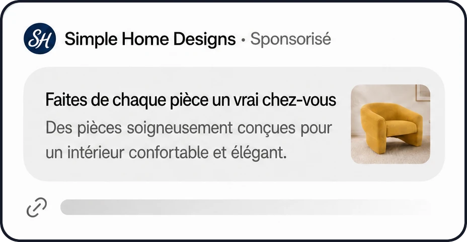 Aperçu d'une annonce sponsorisée dans l'Ads Manager d'OpenAI.